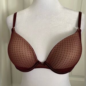 Lily of France Burgundy Mesh Styled Bra